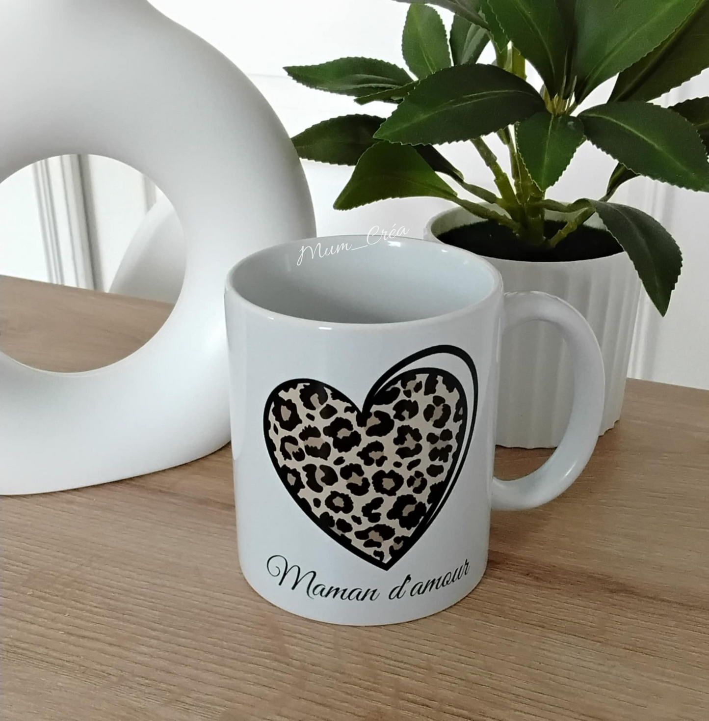Mug cœur léopard