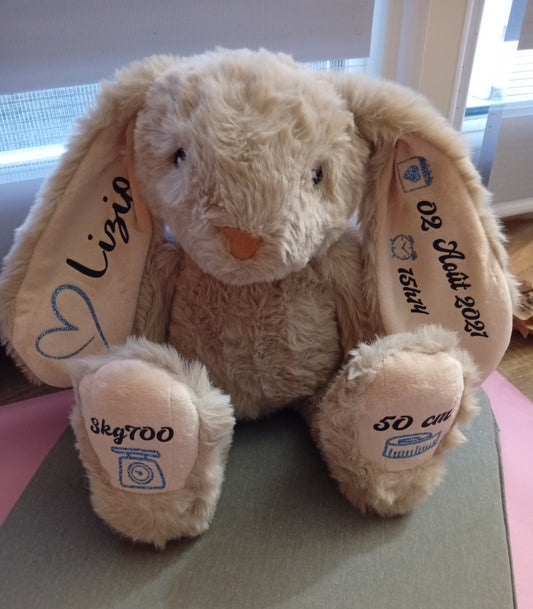 Peluche lapin personnalisée